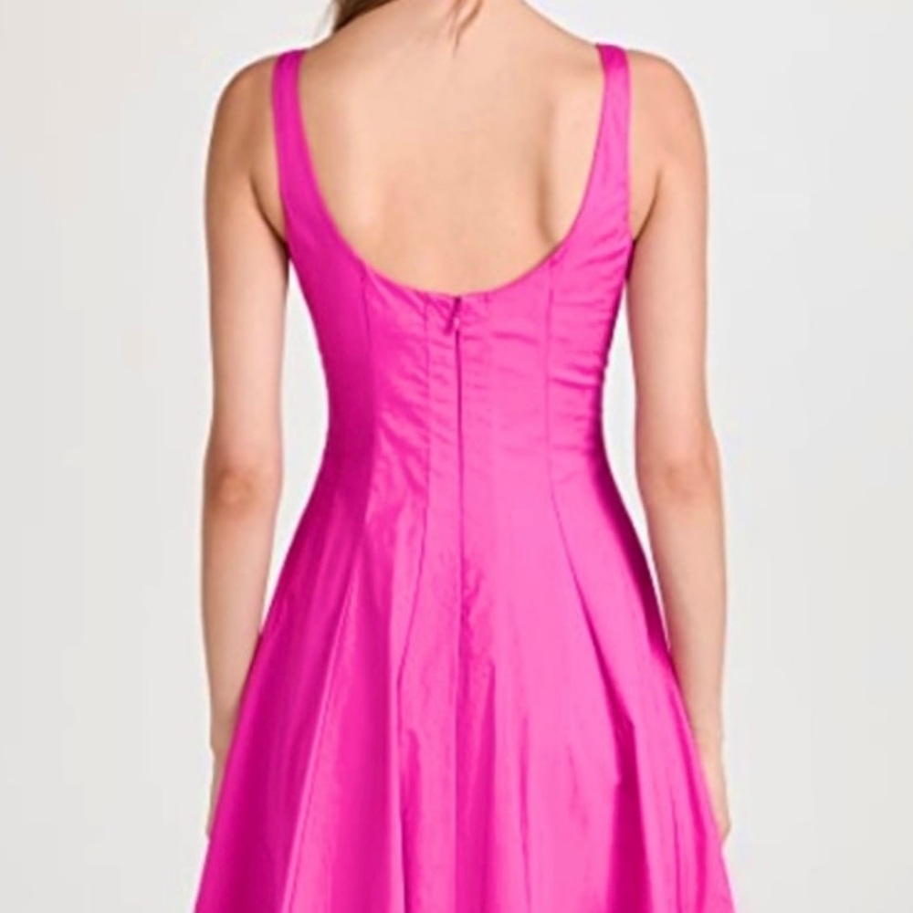 🌺🎉HP🎉🌺 NWT Staud Wells Midi Dress Peony - Picture 6 of 16